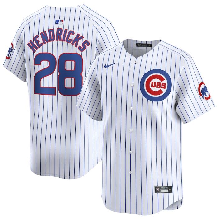 Chicago Cubs #28 Kyle Hendricks White 2024 Home Limited Stitched Jersey