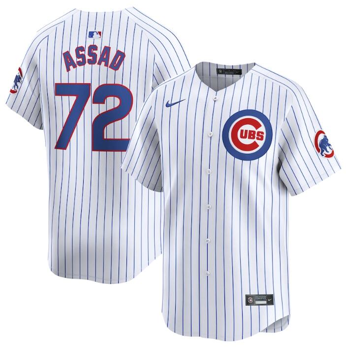 Chicago Cubs #72 Javier Assad White 2024 Home Limited Stitched Jersey
