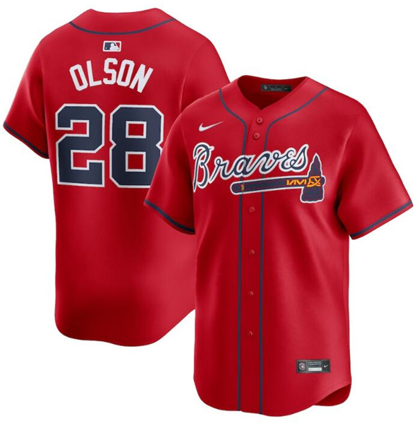 Atlanta Braves #28 Matt Olson Red 2024 Alternate Limited Stitched Jersey