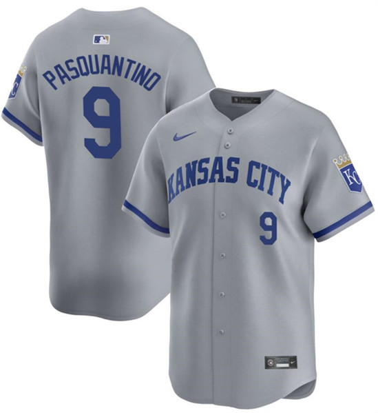Kansas City Royals #9 Vinnie Pasquantino Gray 2024 Away Limited Stitched Jersey