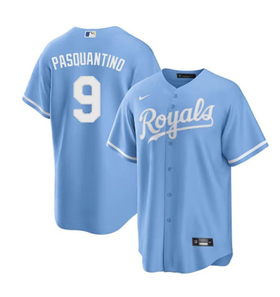 Kansas City Royals #9 Vinnie Pasquantino Blue Cool Base Stitched Jersey