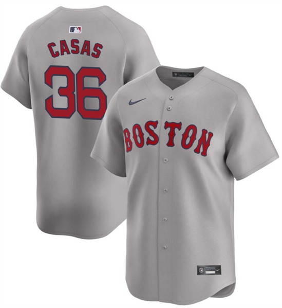 Boston Red Sox #36 Triston Casas Gray 2024 Away Limited Stitched Jersey