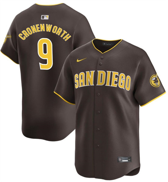 San Diego Padres #9 Jake Cronenworth Brown 2024 Away Limited Stitched Jersey