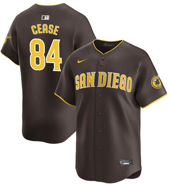 San Diego Padres #84 Dylan Cease Brown 2024 Away Limited Stitched Jersey