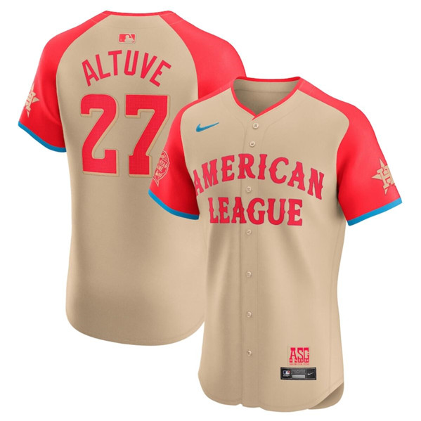 American League #27 Jose Altuve Cream 2024 All-Star Elite Stitched Jersey