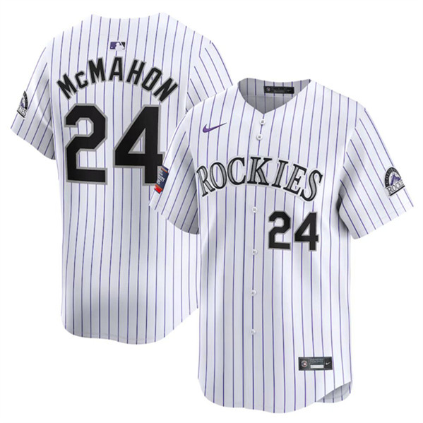 Colorado Rockies #24 Ryan McMahon White 2024 World Tour Mexico City Series Home Limited Stitched Jersey