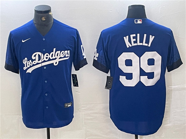 Los Angeles Dodgers #99 Joe Kelly Blue City Connect Cool Base Stitched Jersey