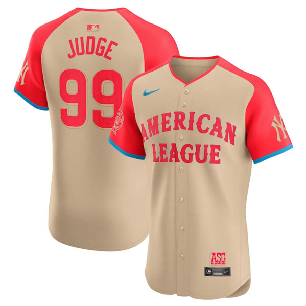 American League #99 Aaron Judge Cream 2024 All-Star Elite Stitched Jersey