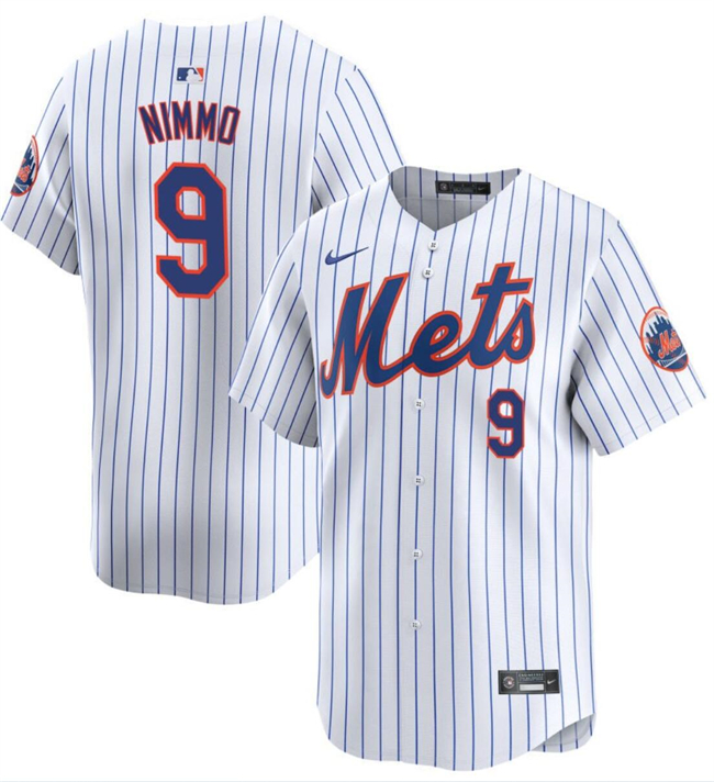 New York Mets #9 Brandon Nimmo White 2024 Home Limited Stitched Jersey