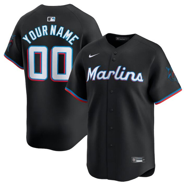 Miami Marlins Custom Black 2024 Alternate Limited Stitched Jersey