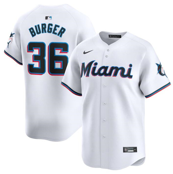 Miami Marlins #36 Jake Burger White 2024 Home Limited Stitched Jersey