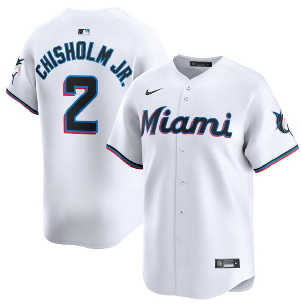 Miami Marlins #2 Jazz Chisholm Jr. White 2024 Home Limited Stitched Jersey