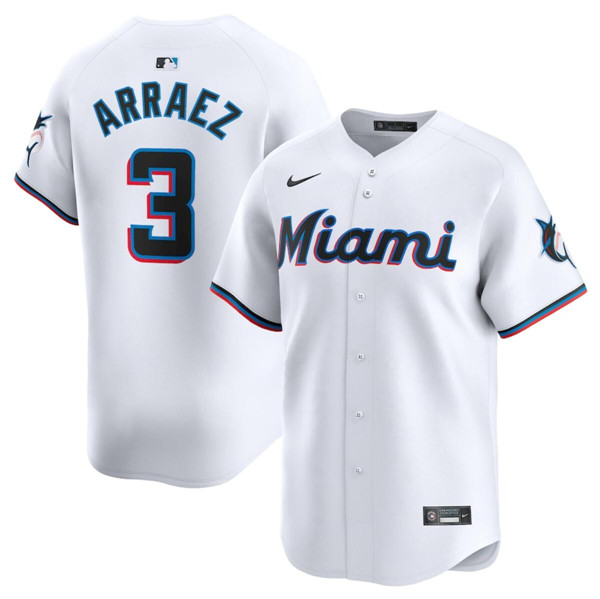 Miami Marlins #3 Luis Arraez White 2024 Home Limited Stitched Jersey