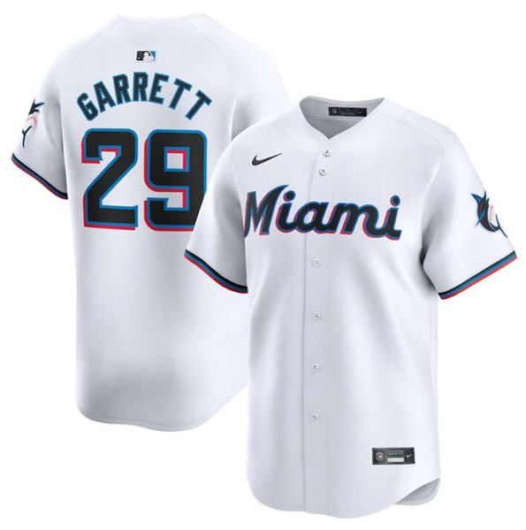 Miami Marlins #29 Braxton Garrett White 2024 Home Limited Stitched Jersey