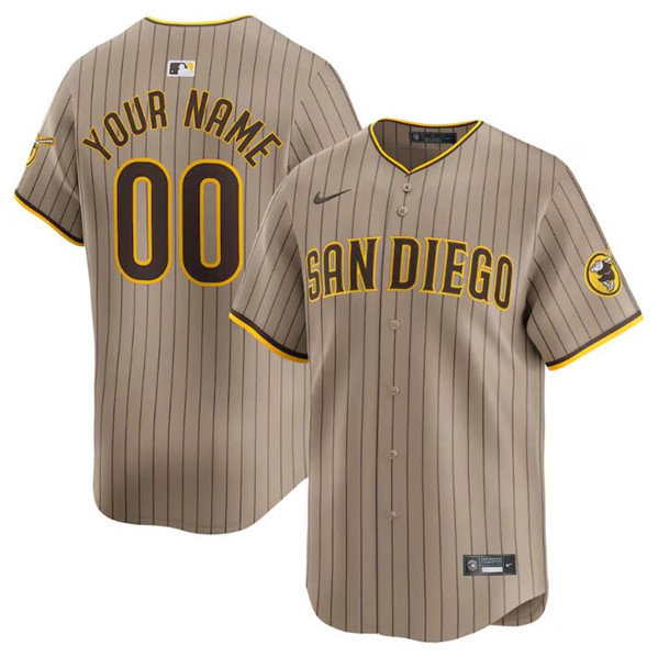 San Diego Padres Custom Tan 2024 Alternate Limited Stitched Jersey