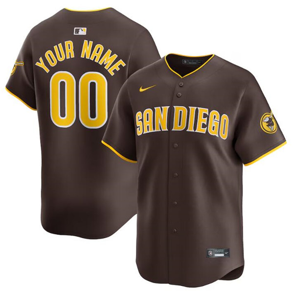 San Diego Padres Custom Brown 2024 Away Limited Stitched Jersey