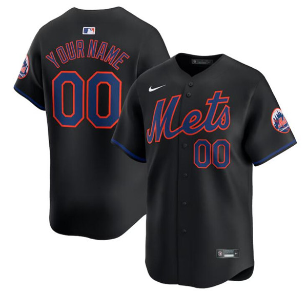 New York Mets Cutsom 2024 Black Alternate Limited Stitched Jersey