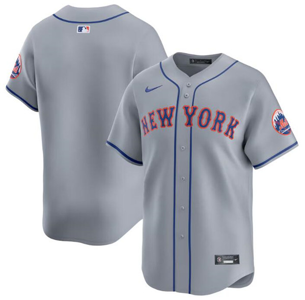 New York Mets Blank 2024 Gray Away Limited Stitched Jersey