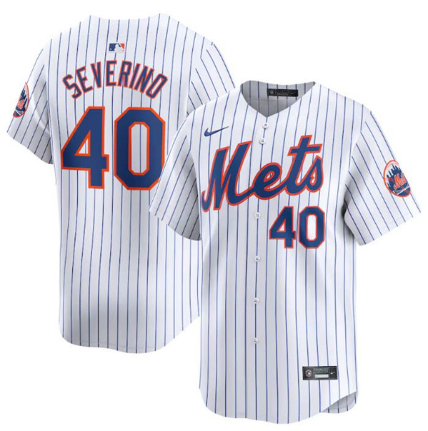 New York Mets #40 Luis Severino White 2024 Home Limited Stitched Jersey