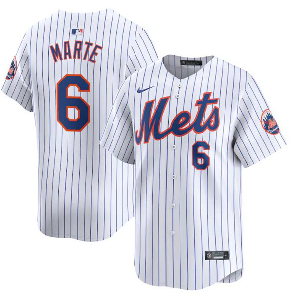 New York Mets #6 Starling Marte White 2024 Home Limited Stitched Jersey