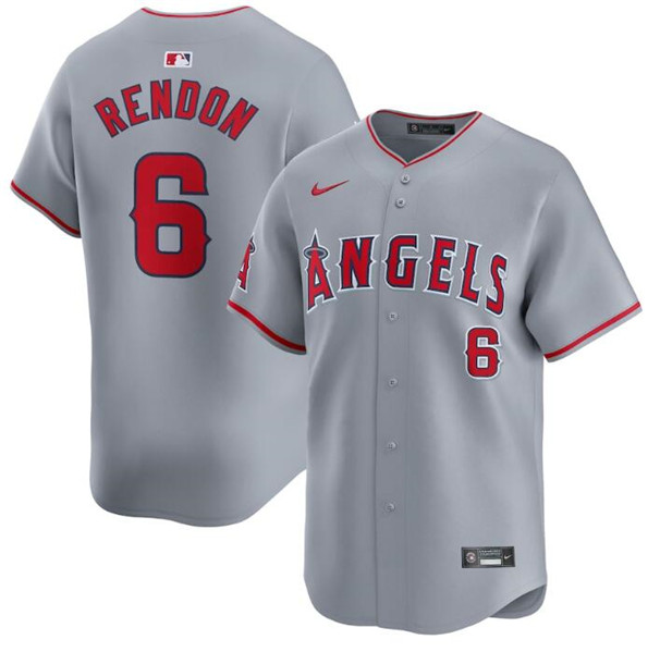 Los Angeles Angels #6 Anthony Rendon Gray Away Limited Stitched Jersey