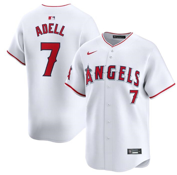Los Angeles Angels #7 Jo Adell White Home Limited Stitched Jersey