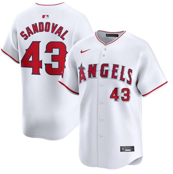 Los Angeles Angels #43 Patrick Sandoval White Home Limited Stitched Jersey