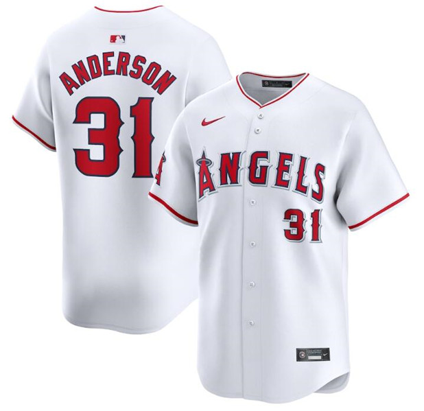 Los Angeles Angels #31 Tyler Anderson White Home Limited Stitched Jersey