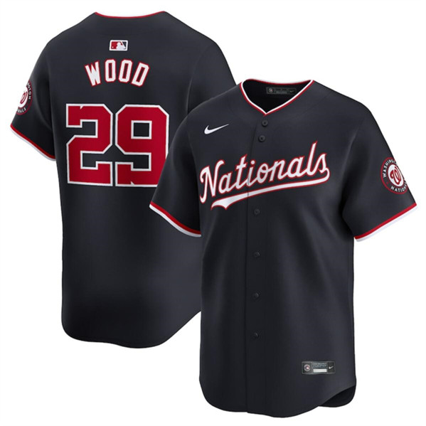 Washington Nationals #29 James Wood Navy 2024 Alternate Limited Stitched Jersey