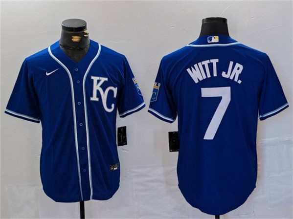 Kansas City Royals #7 Bobby Witt Jr. Royal Cool Base Stitched Jersey