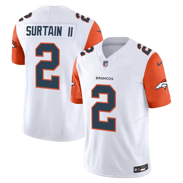 Denver Broncos #2 Pat Surtain II White 2024 Draft F.U.S.E. Vapor Limited Stitched Jersey