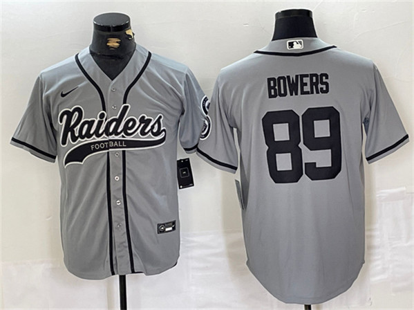 Las Vegas Raiders #89 Brock Bowers Gray Cool Base Stitched Jersey