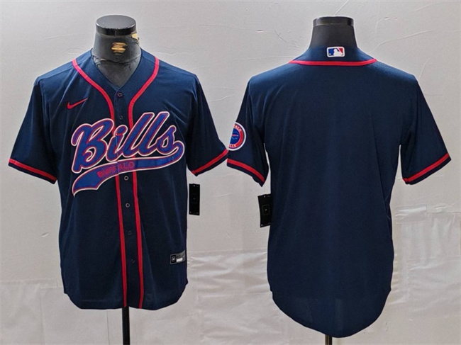 Buffalo Bills Blank Navy With Patch Cool Base Stitched Jersey