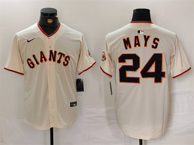 San Francisco Giants #24 Willie Mays Cream 2024 Home Limited Stitched Jersey