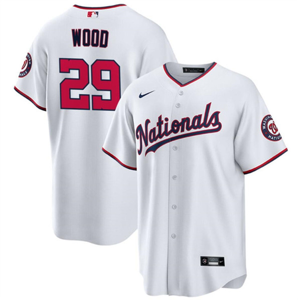 Washington Nationals #29 James Wood White 2024 Home Limited Stitched Jersey