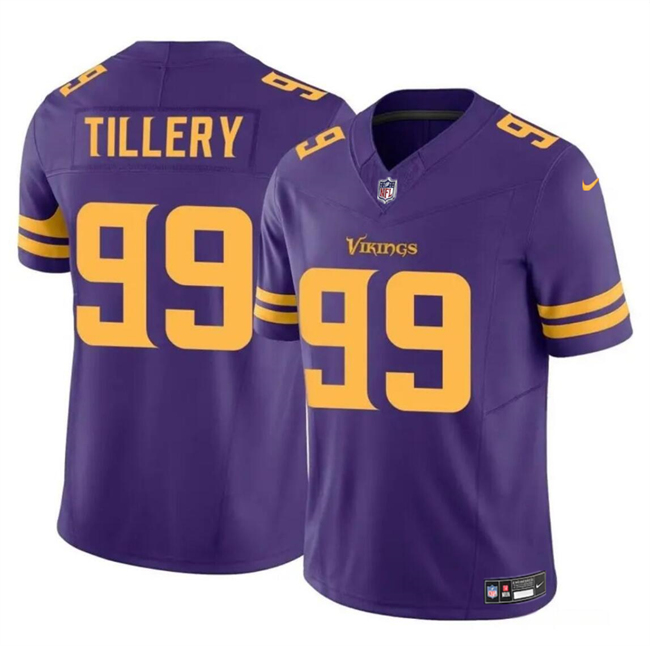 Minnesota Vikings #99 Jerry Tillery Purple 2023 F.U.S.E. Color Rush Untouchable Limited Stitched Jersey