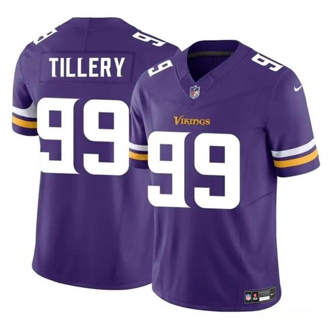 Minnesota Vikings #99 Jerry Tillery Purple 2023 F.U.S.E. Vapor Untouchable Limited Stitched Jersey