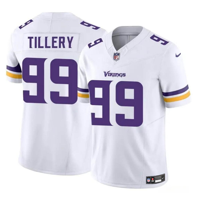 Minnesota Vikings #99 Jerry Tillery White 2023 F.U.S.E. Vapor Untouchable Limited Stitched Jersey