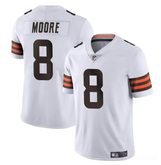 Cleveland Browns #8 Elijah Moore White Vapor Limited Stitched Jersey