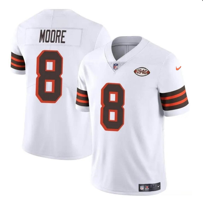 Cleveland Browns #8 Elijah Moore White 1946 Collection Vapor Limited Stitched Jersey