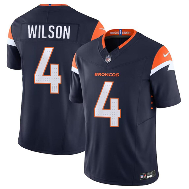 Denver Broncos #4 Zach Wilson Navy 2024 F.U.S.E. AlternateVapor Limited Stitched Jersey