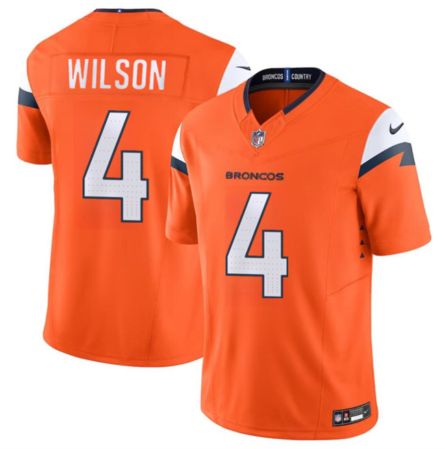 Denver Broncos #4 Zach Wilson Orange 2024 F.U.S.E. Vapor Limited Stitched Jersey