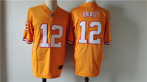 Tampa Bay Buccaneers #12 Tom Brady Orange 2024 F.U.S.E. Throwback Limited Stitched Jersey