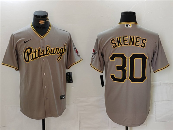 Pittsburgh Pirates #30 Paul Skenes Grey Stitched Jersey