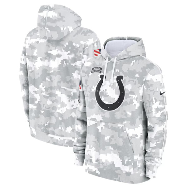 Indianapolis Colts 2024 Arctic Camo Salute To Service Club Fleece Pullover Hoodie