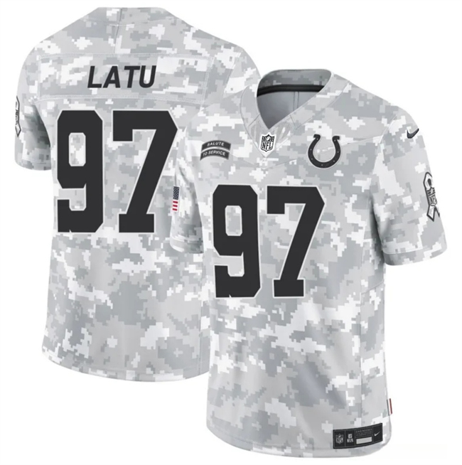 Indianapolis Colts #97 Laiatu Latu Arctic Camo 2024 F.U.S.E. Salute To Service Limited Stitched Jersey