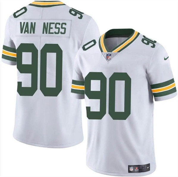 Green Bay Packers #90 Lukas Van Ness White Vapor Untouchable Limited Stitched Jersey