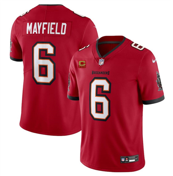 Tampa Bay Buccaneers #6 Baker Mayfield Red 2024 With 4-Star C Patch Vapor Limited Stitched Jersey