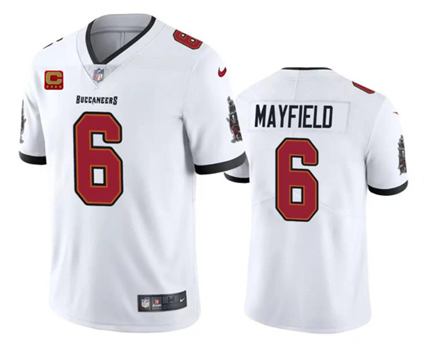 Tampa Bay Buccaneers #6 Baker Mayfield White 2024 With 4-Star C Patch Vapor Limited Stitched Jersey