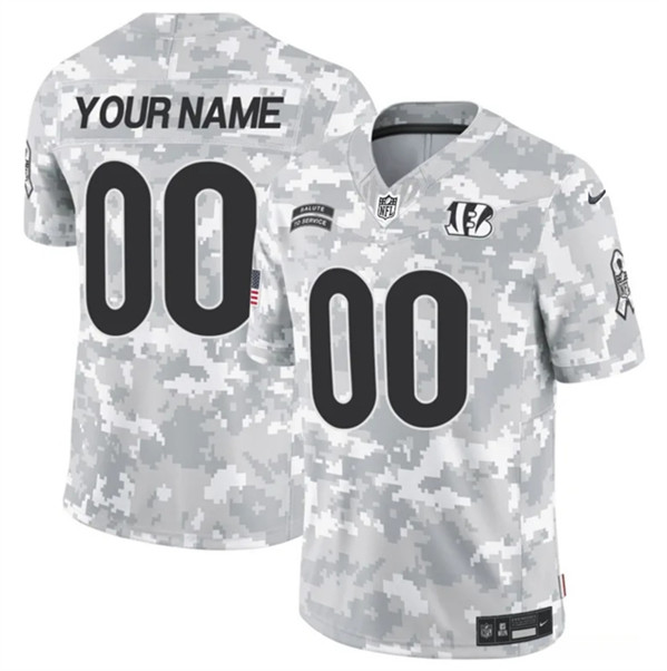 Cincinnati Bengals Custom Arctic Camo 2024 F.U.S.E. Salute To Service Limited Stitched Jersey